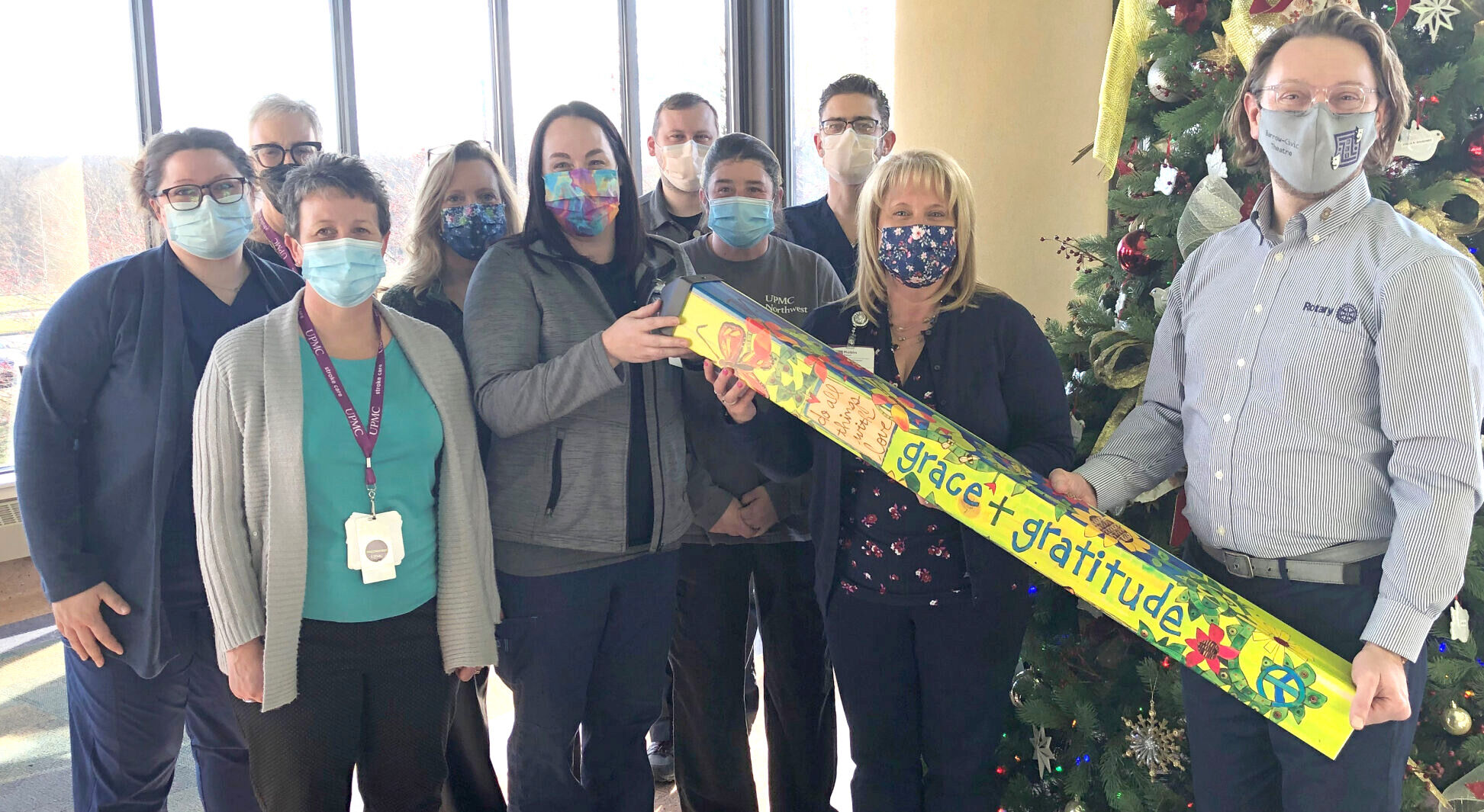 Rotary presents peace pole to hospital